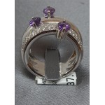 Alfieri St John - 18k White Gold Diamond & Amethyst Ring